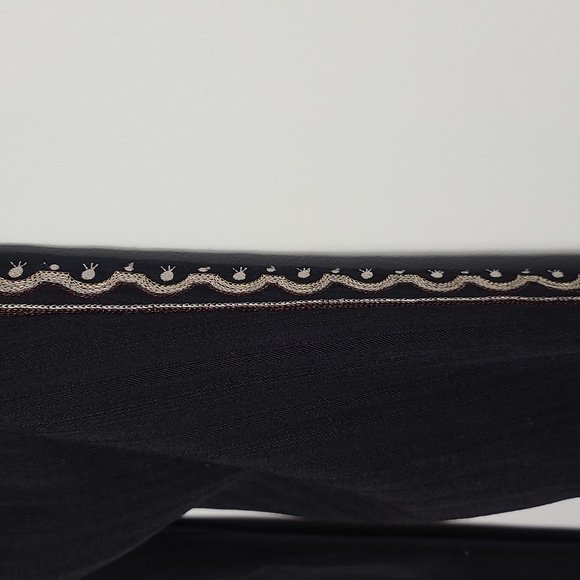 NICOLE MILLER Collection Wool Embroidered Pants in Black Size Small - Picture 15 of 15